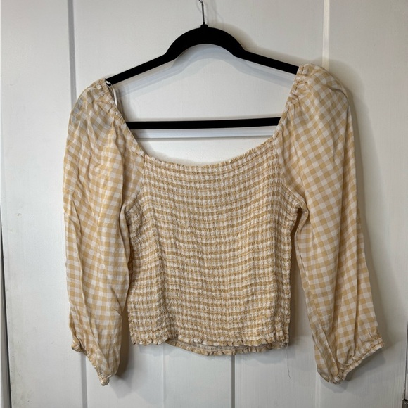 Lush Crop Top beige gingham E1.2 - Picture 5 of 6